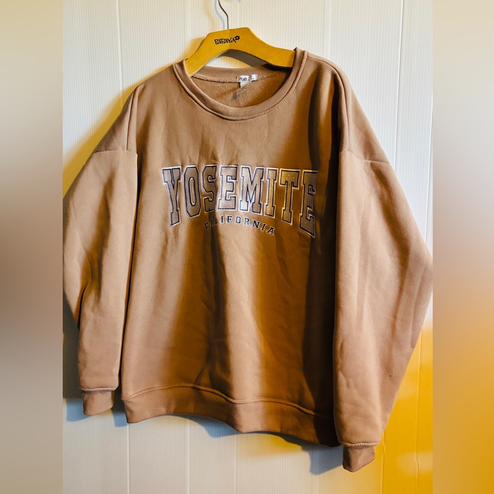 Rue21 Tan Sweatshirt YOSEMITE California size extra large - Picture 2 of 5
